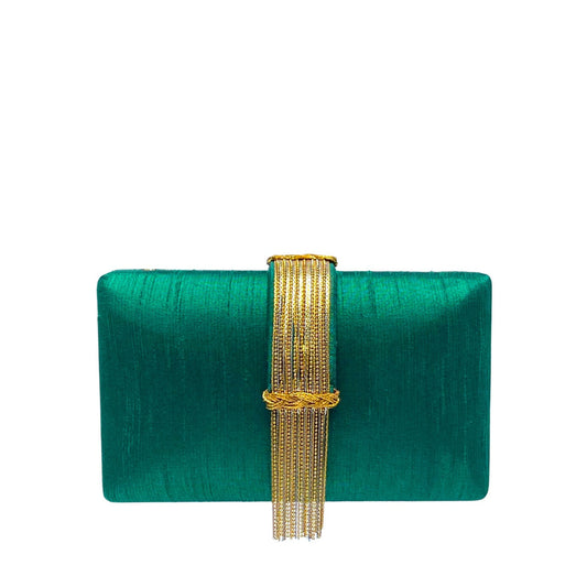 Simitri - Emerald Fringe Clutch